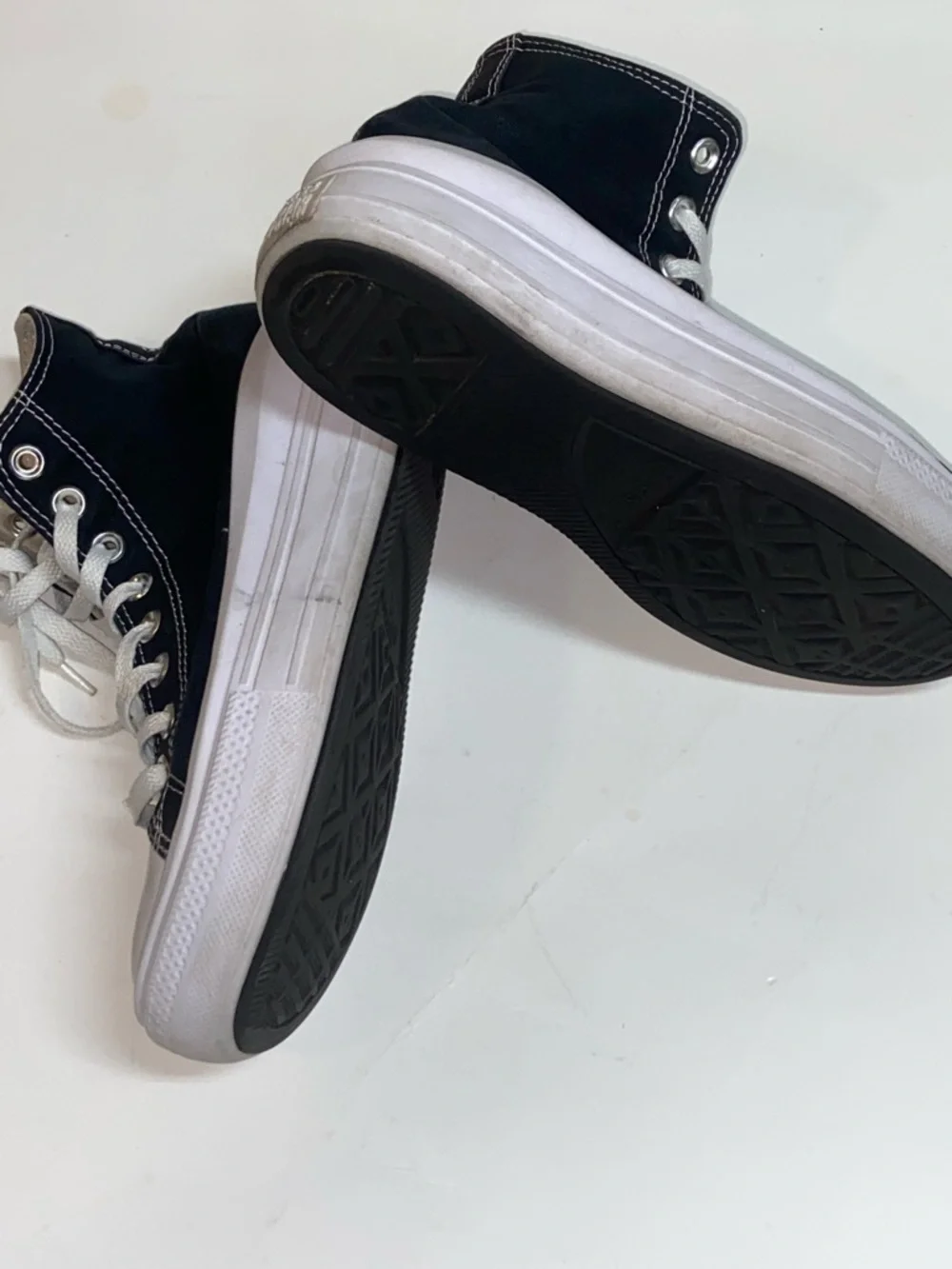 Converse Chuck Taylor All Star Black and White High-Top Platform Sneaker 568497C - Picture 9 of 11